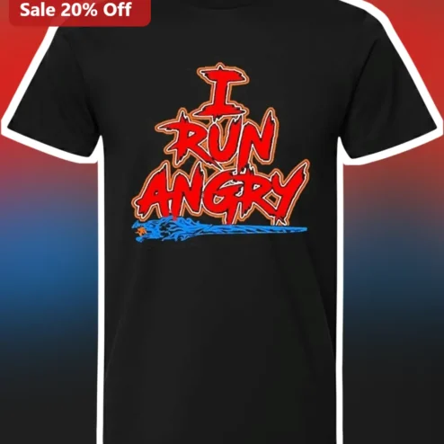 I Run Angry Graphic Tee for Men Runners Marathon Gift