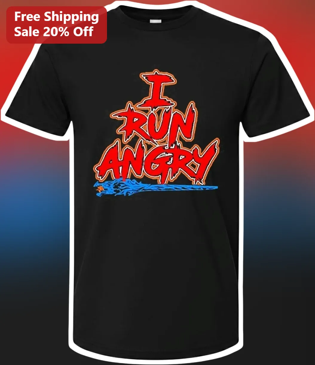 I Run Angry Graphic Tee for Men Runners Marathon Gift