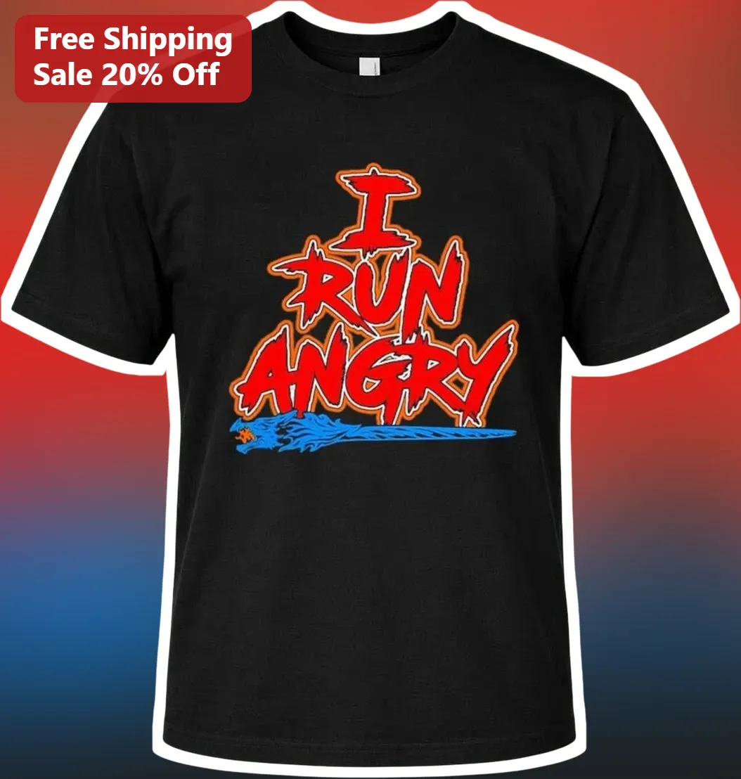 I Run Angry Tee NFL Fan Gift Black Graphic T-Shirt for Men