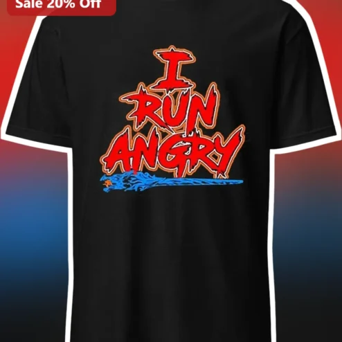 I Run Angry Tee Vintage Inspired NFL Fan Culture Graphic T-Shirt for Men