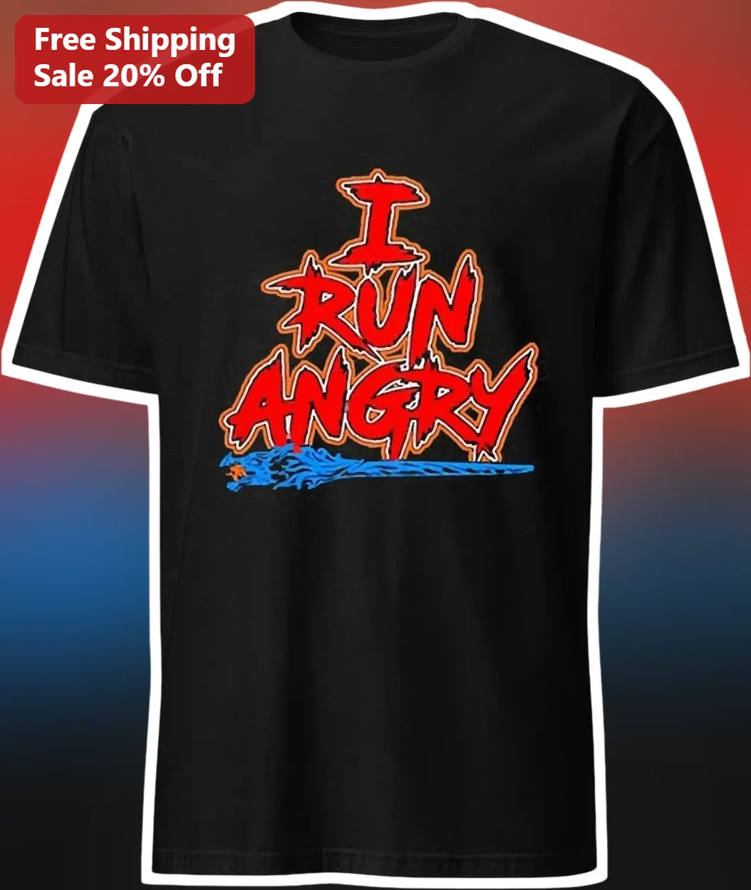 I Run Angry Tee Vintage Inspired NFL Fan Culture Graphic T-Shirt for Men