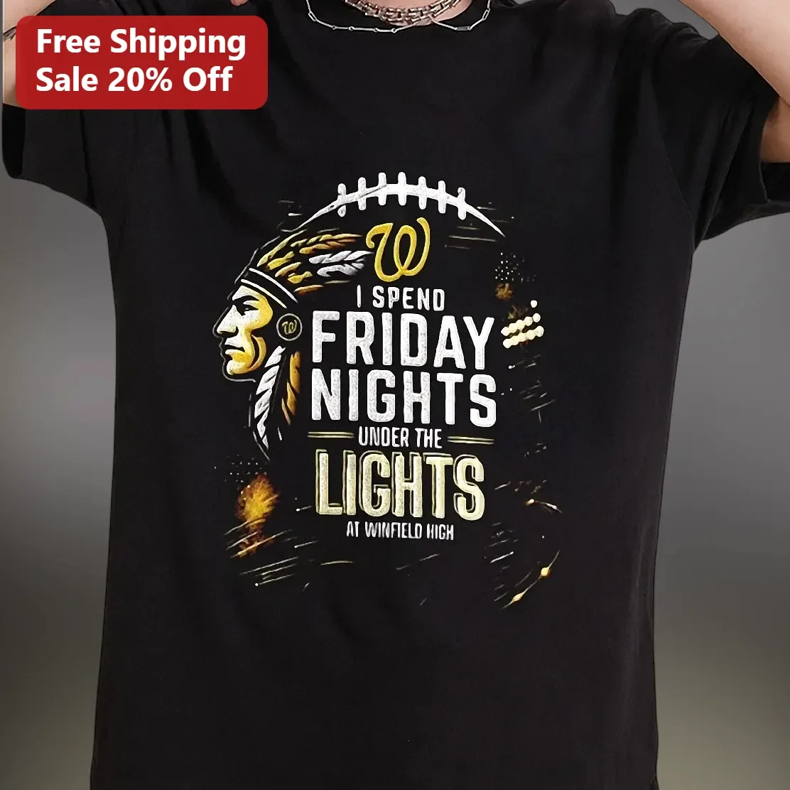 I Spend Friday Nights Under The Lights Vintage Football Graphic Tee For Men Women