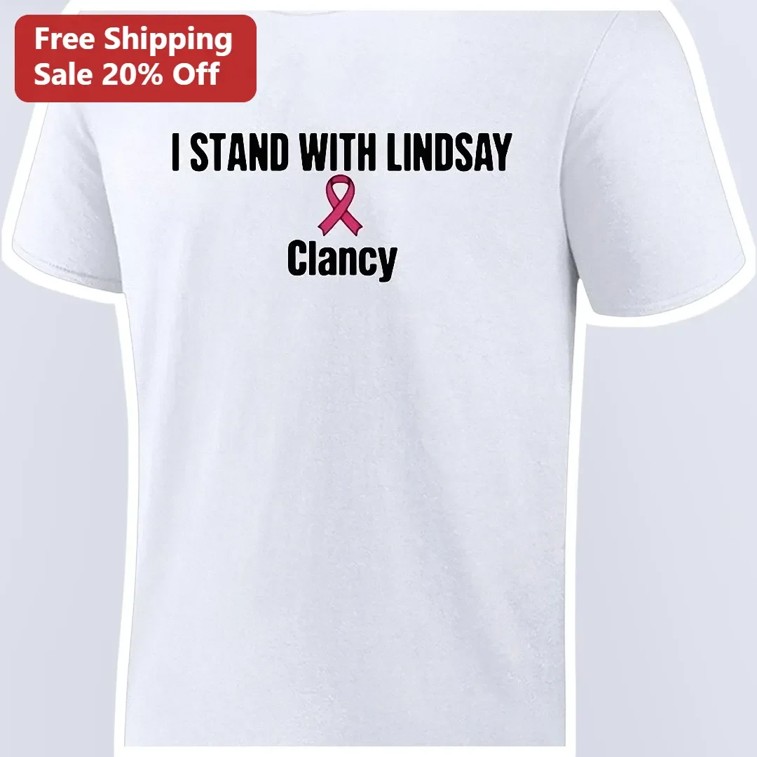 I Stand With Breast Cancer Awareness Pink Ribbon Support T-Shirt
