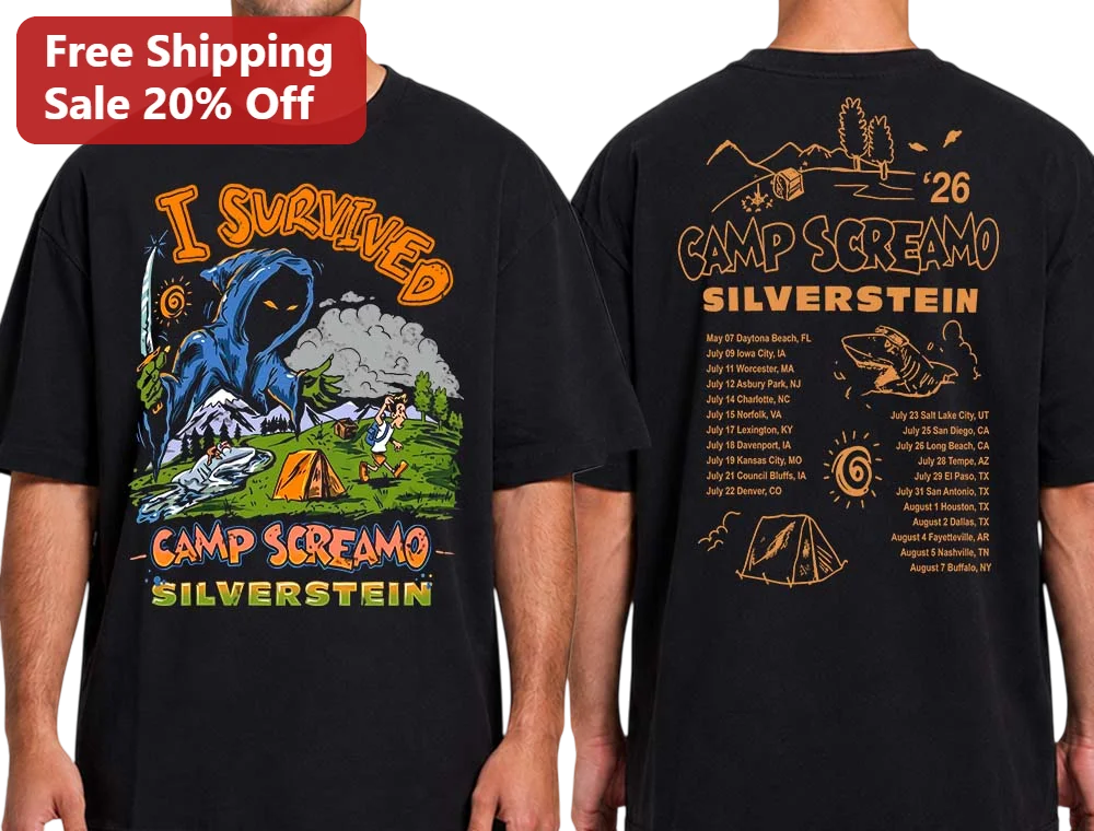 I Survived Camp Screamo Tee Silverstein Band Tour Graphic Shirt