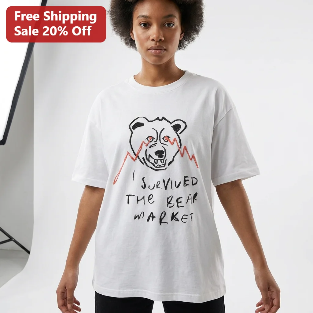 I Survived the Bear Market Tee, Funny Stock Market Trading Shirt, Investing Humor Gift for Traders and Crypto Investors