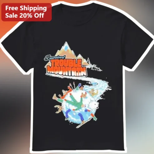 I Survived Trouble Mountain Tee Black Graphic Shirt