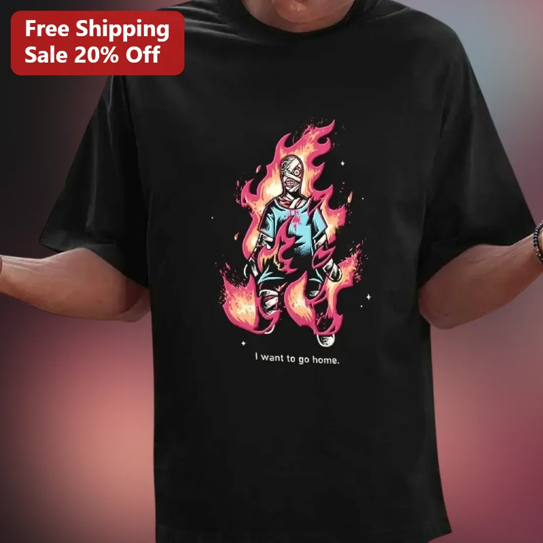 I Want To Go Home Pinhead Hellraiser Graphic Tee Funny Horror Movie Shirt