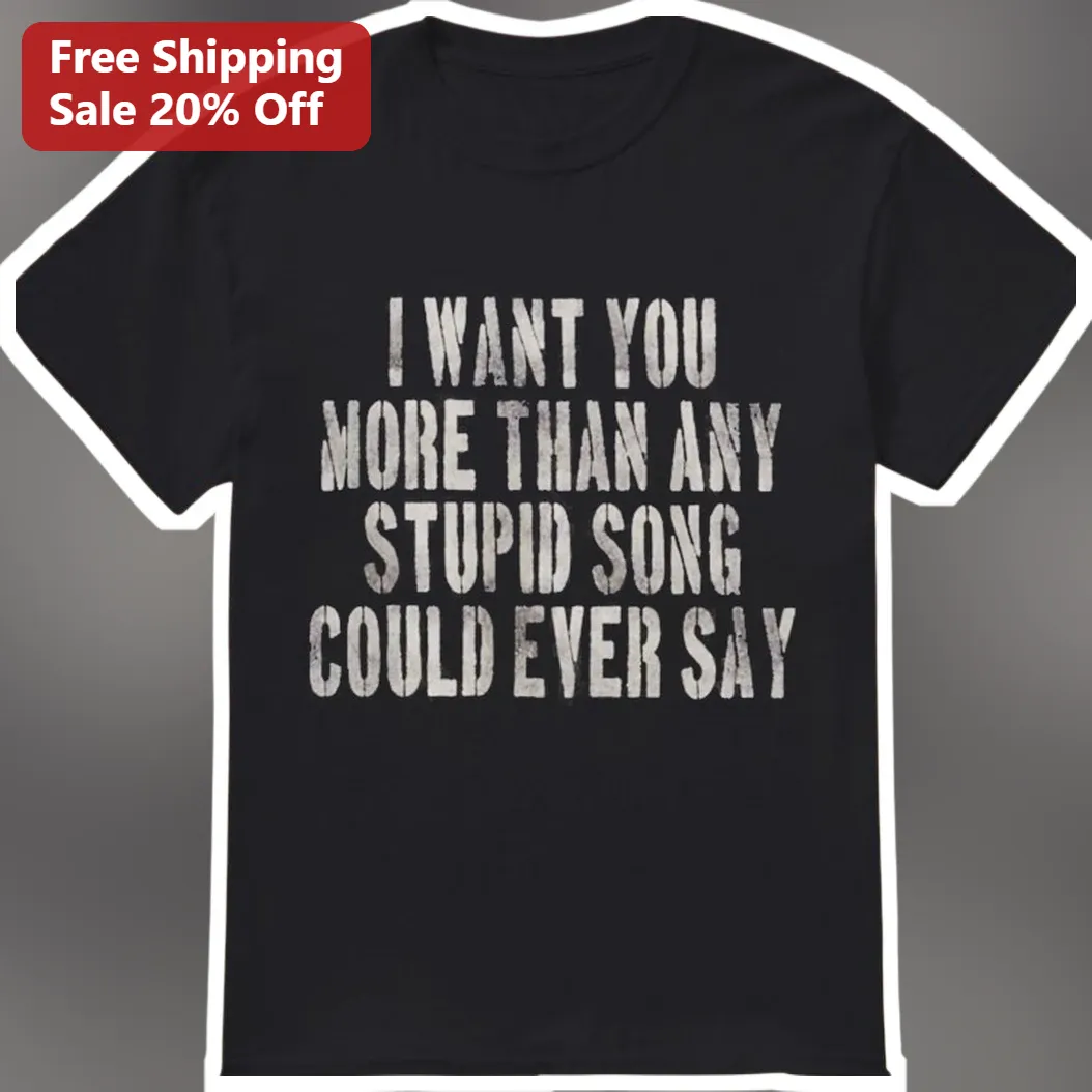 I Want You More Than Any Stupid Song Could Ever Say Funny Relationship Quote Graphic Tee