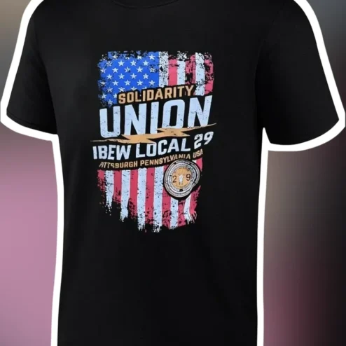 IBEW Local 29 Solidarity Union Tee Distressed PA Flag Electrician Gift