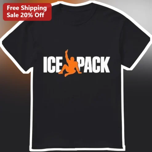 Ice Pack Tee Funny Hockey Player Silhouette Graphic Shirt for Men Women Sports Fans