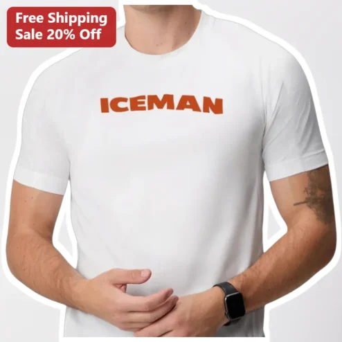 Iceman George Clooney Ocean's Eleven Graphic Tee Bold Orange Typography Streetwear Shirt