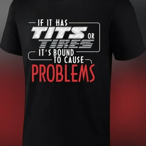 If It Has Tits Or Tires Graphic Tee Funny Car Guy Gift For Men