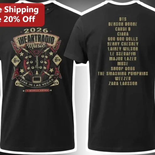 iHeartRadio Music Festival Live in Las Vegas Tee Vintage Rock Concert Poster Shirt