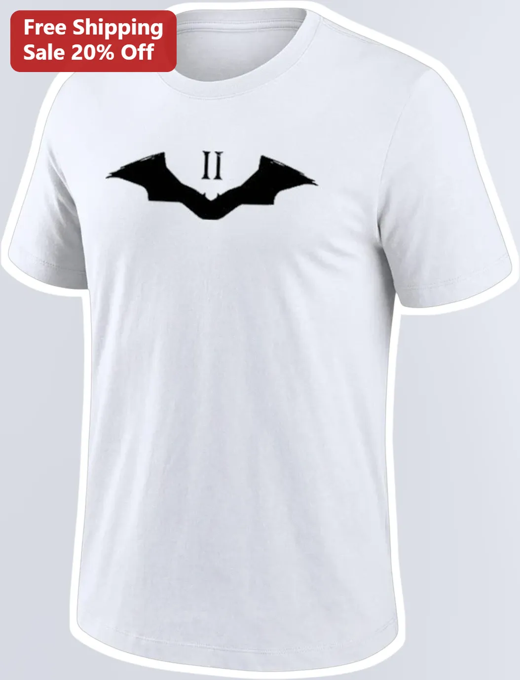 II Tee Batman Dark Knight Roman Numeral Graphic Tee for Men Women