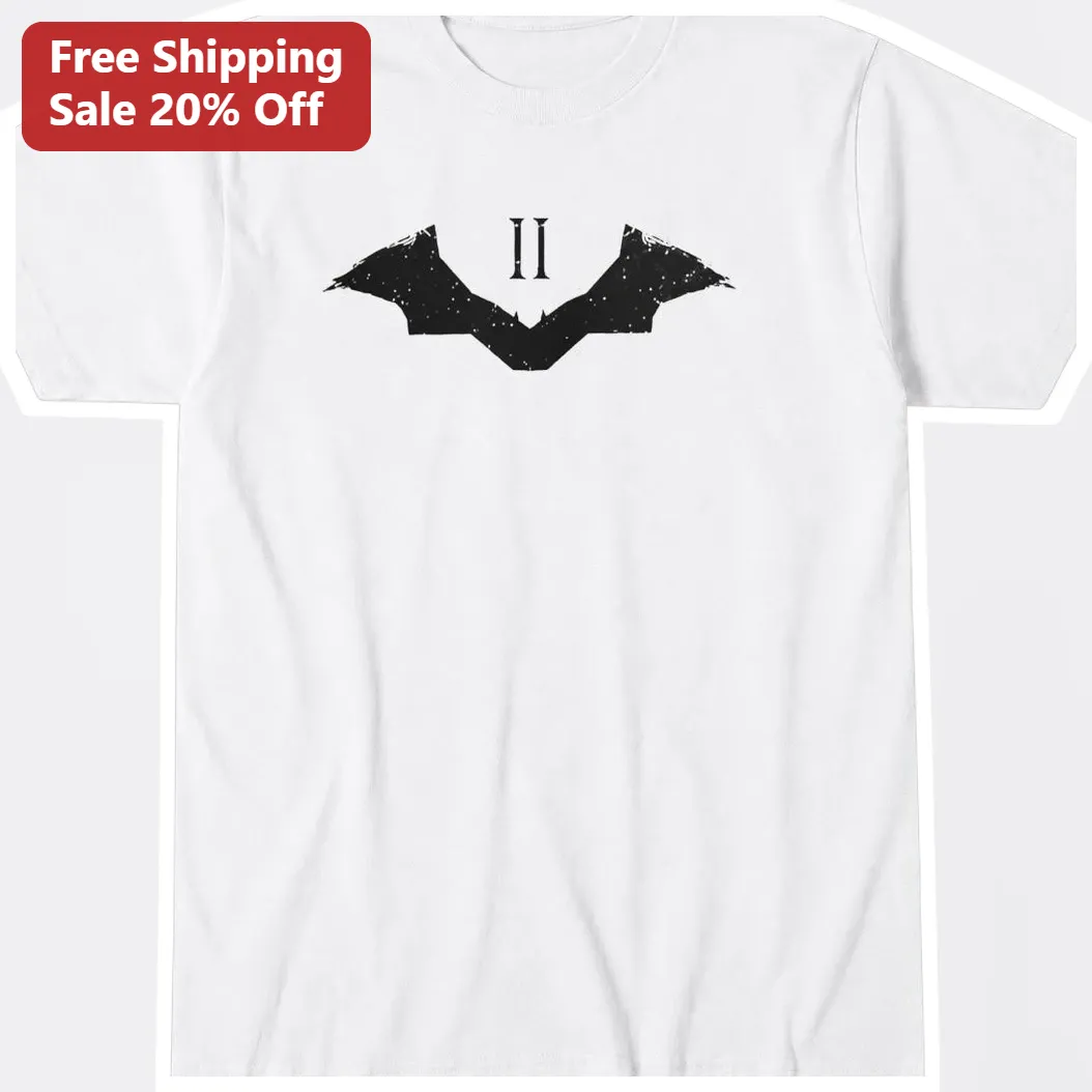 II Tee Batman The Dark Knight Roman Numeral Grunge Distressed Graphic T-Shirt