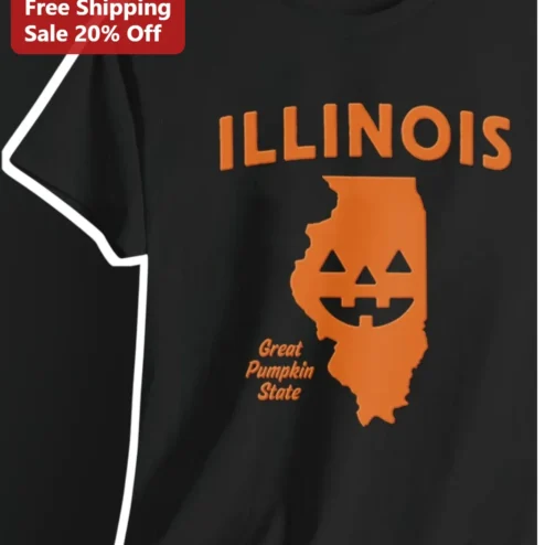 Illinois Great Pumpkin State Tee Fall Harvest Graphic Shirt for Men Women