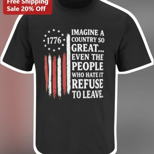 Imagine A Country So Great Patriotic America Tee Vintage Distressed Flag Shirt