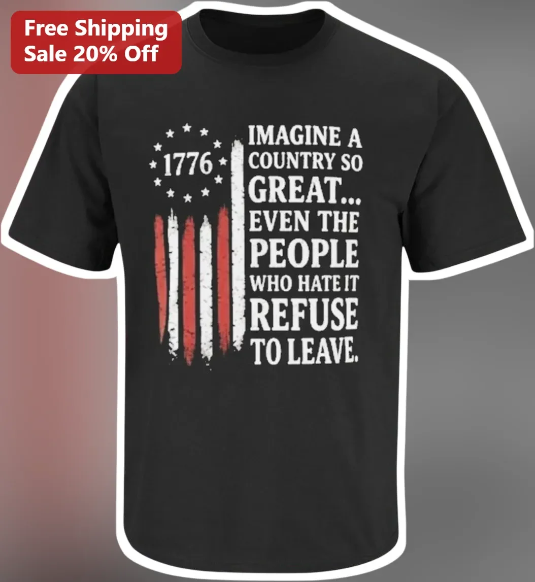 Imagine A Country So Great Patriotic America Tee Vintage Distressed Flag Shirt