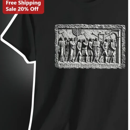 IMP·TITI·INDAICVS·TRIVMPHVS Arch of Titus Relief Graphic Tee for History Enthusiasts
