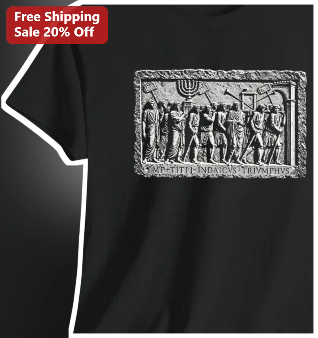 IMP·TITI·INDAICVS·TRIVMPHVS Arch of Titus Relief Graphic Tee for History Enthusiasts