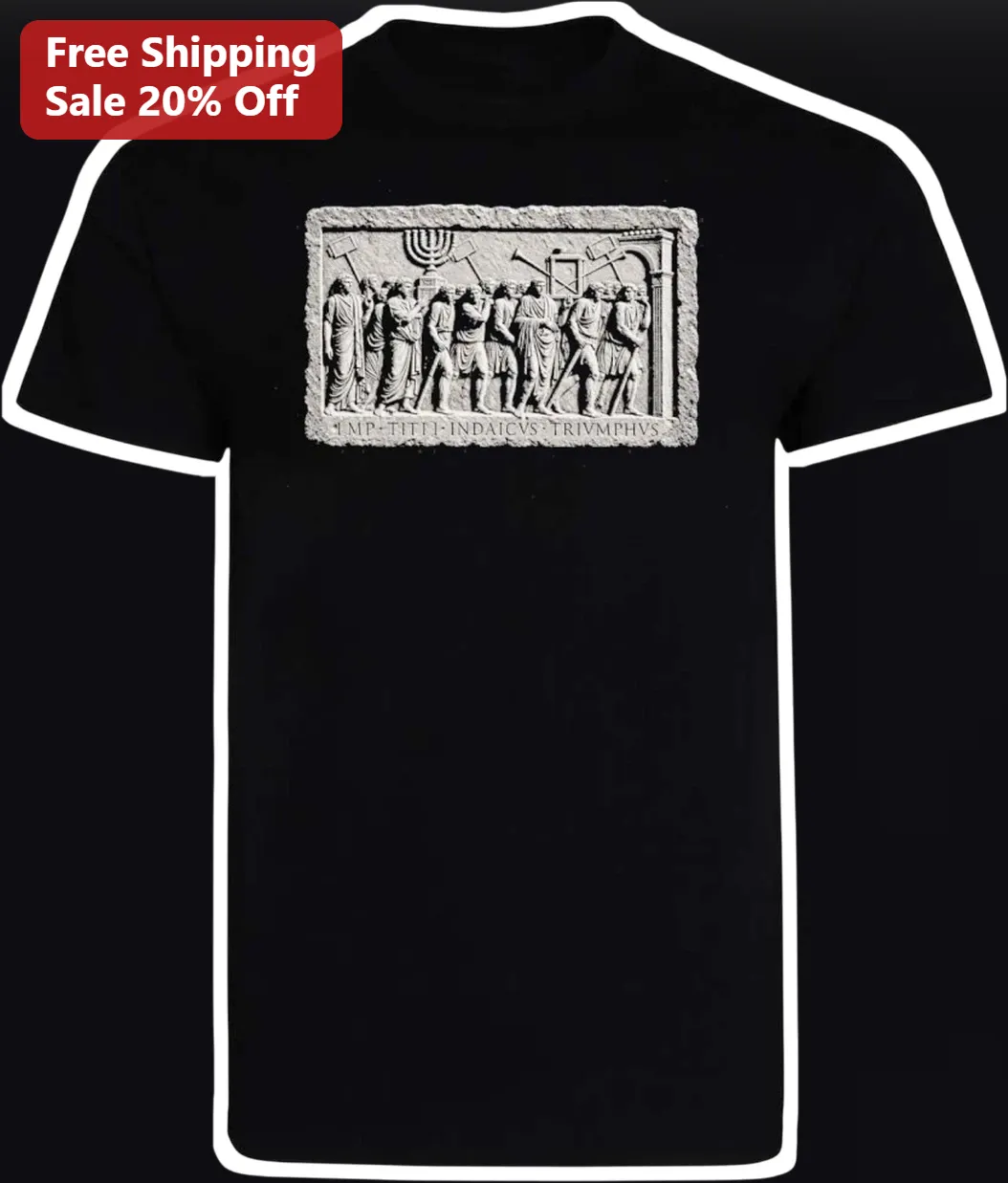 IMP TITI INDAICVS TRIVMPHVS Roman Empire Arch of Titus Menorah Relief Graphic Tee