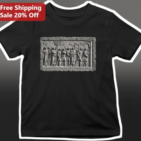 Imp Titi Indatcvs Triumphvs Arch of Titus Relief Graphic Tee