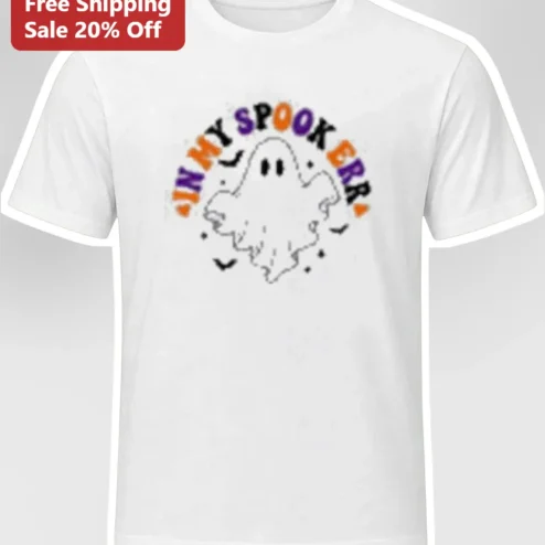 In My Spooky Era Tee Halloween Ghost Graphic Shirt Cute Spooky Season Apparel Gift for Women Men