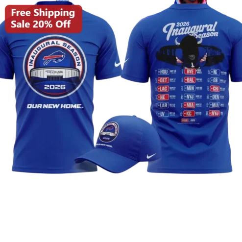 Inaugural Season Our New Home Buffalo Bills Tee Highmark Stadium Commemorative Fan Apparel