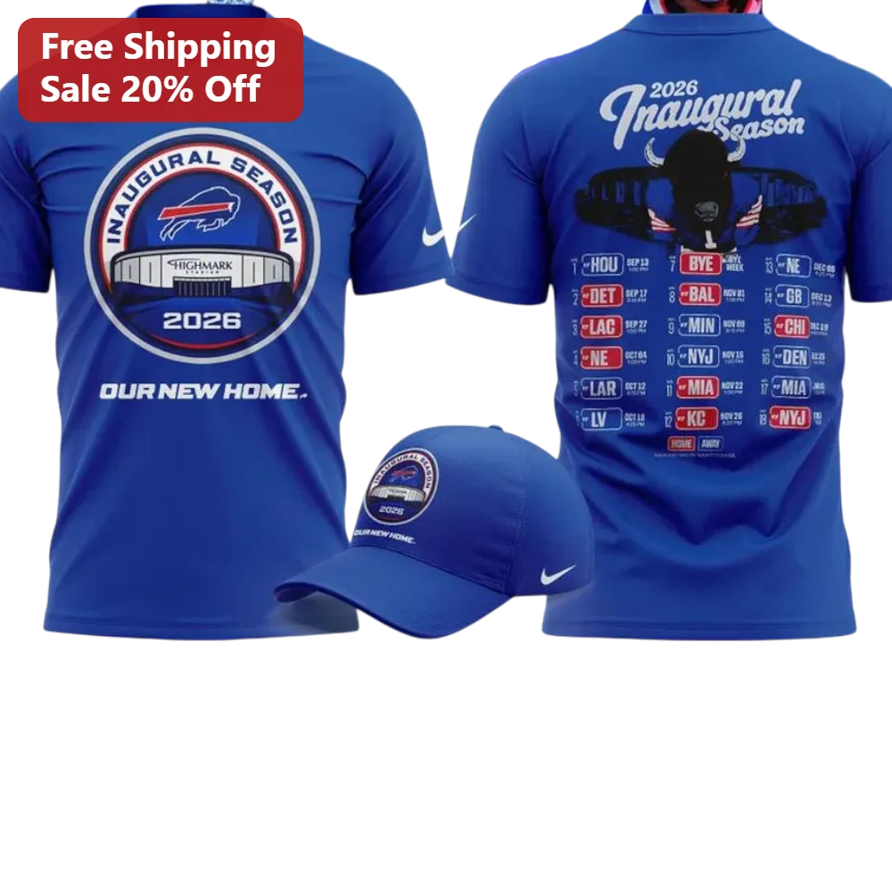 Inaugural Season Our New Home Buffalo Bills Tee Highmark Stadium Commemorative Fan Apparel