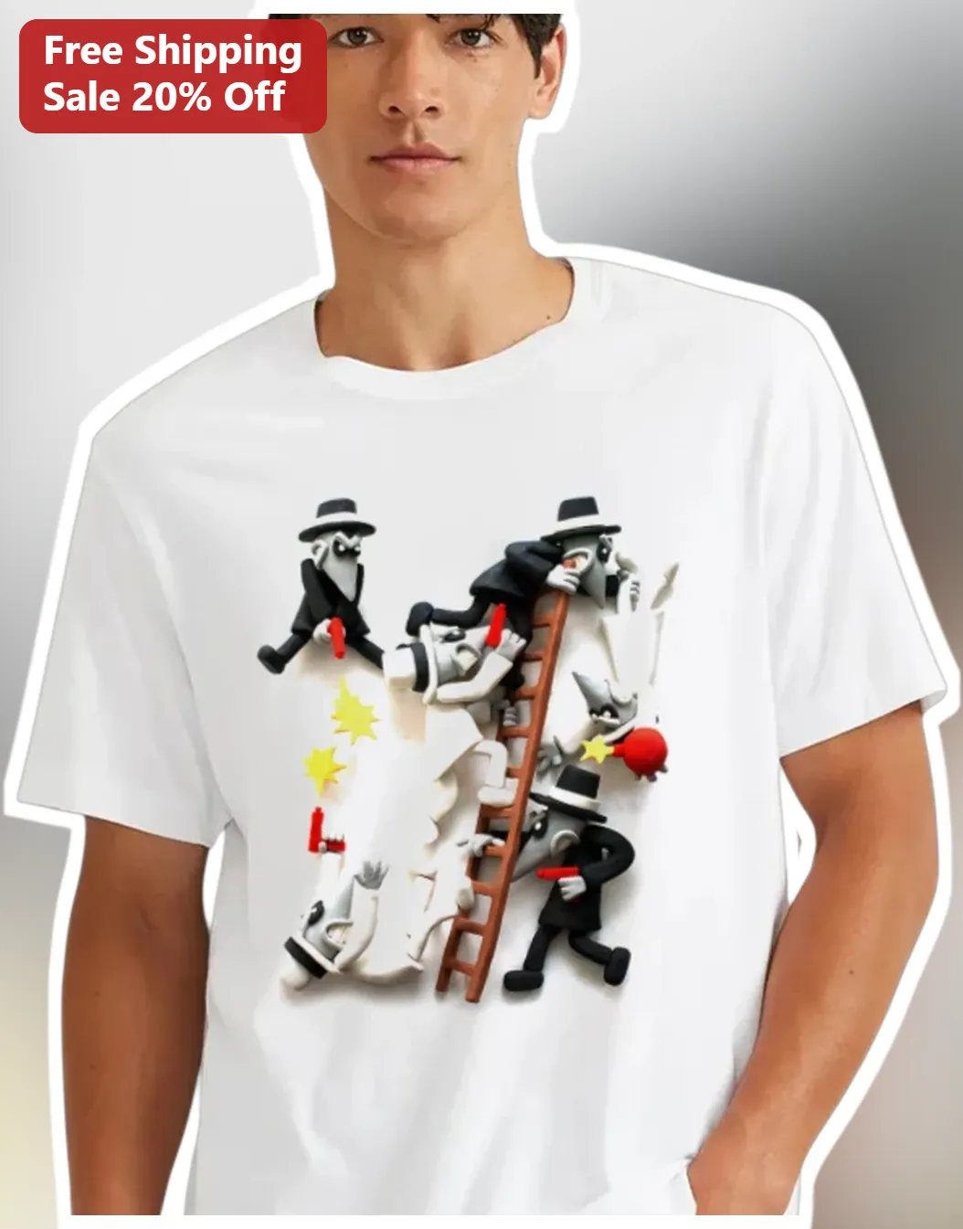 Incognito Mode Meme Clay Art Tee Funny Browser History Joke Gift for Internet Culture Enthusiasts