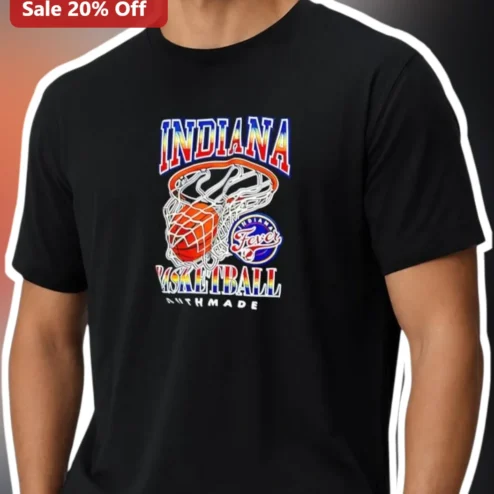 Indiana Basketball Authmade Tee Black Graphic T-Shirt for WNBA Fever Fans