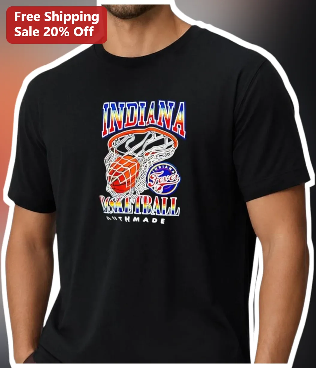 Indiana Basketball Authmade Tee Black Graphic T-Shirt for WNBA Fever Fans