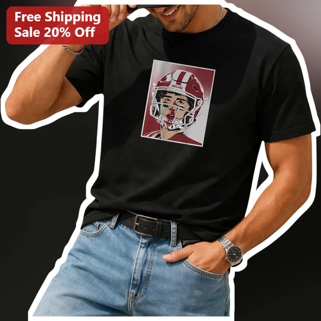 Indiana Football Player Pop Art Tee Retro College Sports Graphic Shirt