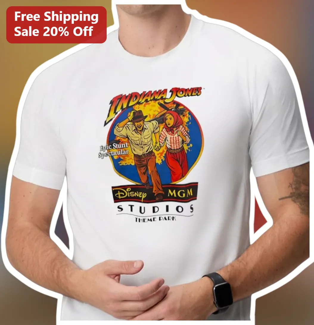 Indiana Jones Epic Stunt Spectacular Disney Hollywood Studios Tee Vintage Theme Park Souvenir Shirt