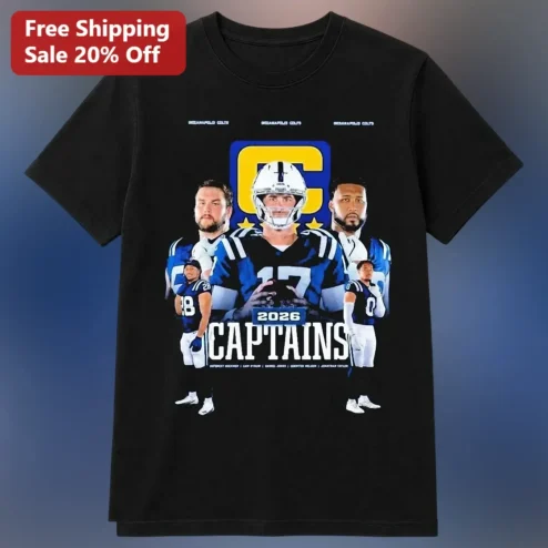Indianapolis Colts 2026 Captains Andrew Luck Graphic Tee NFL Football Fan Gift