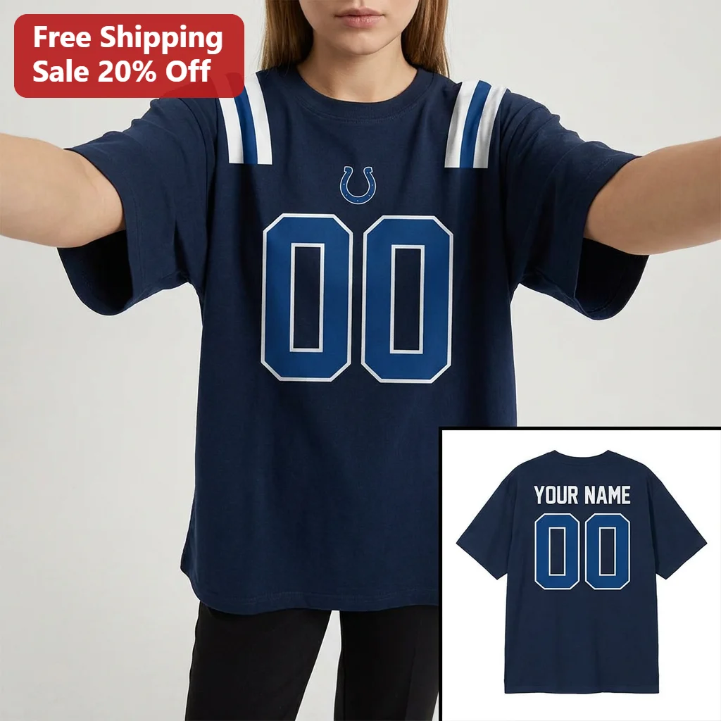Indianapolis Colts Fan Jersey Tee Custom Name Personalized Football Gift for Colts Fans