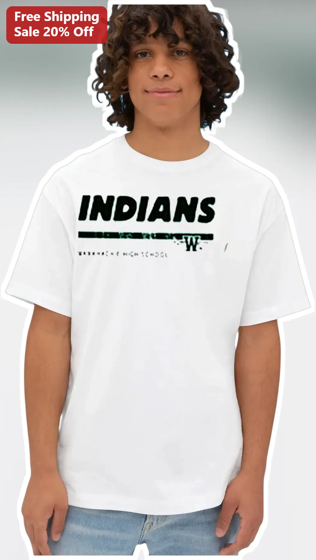 INDIANS Tee Vintage Collegiate Varsity Style Personalized High School Name Custom Gift for Men Women