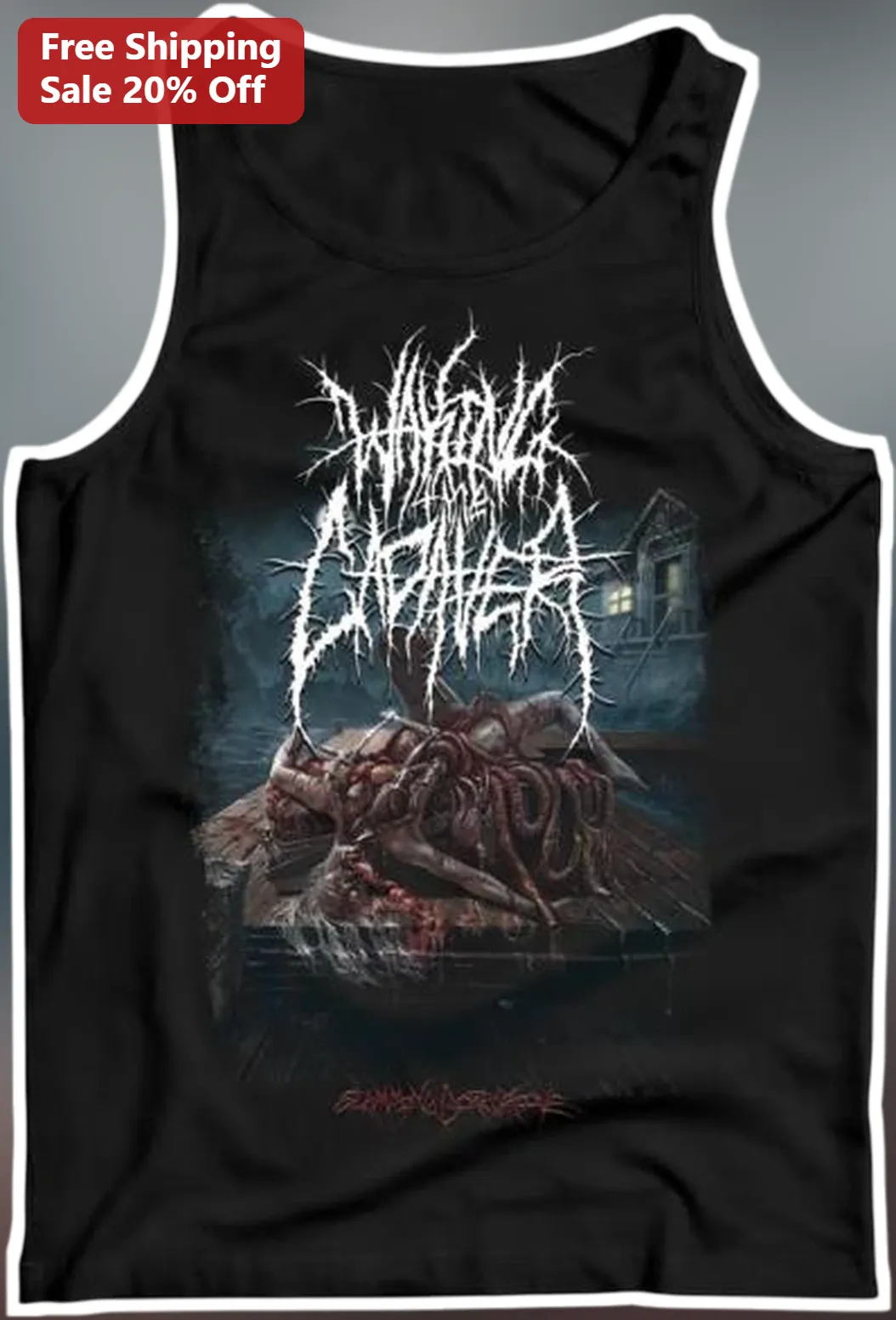 Infected Asylum Tank Top Death Metal Gore Horror Roblox Item Asylum Fan Merch Black Graphic Tee