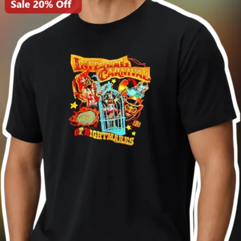 Infernal Carnival of Nightmares Tee Halloween Horror Nights Scary Clown Graphic Shirt