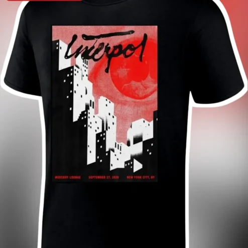Interpol Vintage Concert Poster Graphic Tee Indie Rock Band Merch Gift for Men Women