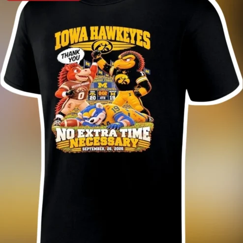 Iowa Hawkeyes Thank You No Extra Time Necessary Tee Herky Hawk Football Fan Gift