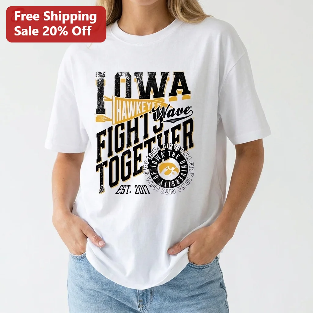 Iowa Hawkeyes Wave Fight Together Est 2017 Tee, Hawkeye Wave Kinnick Stadium Football Fan Game Day Shirt