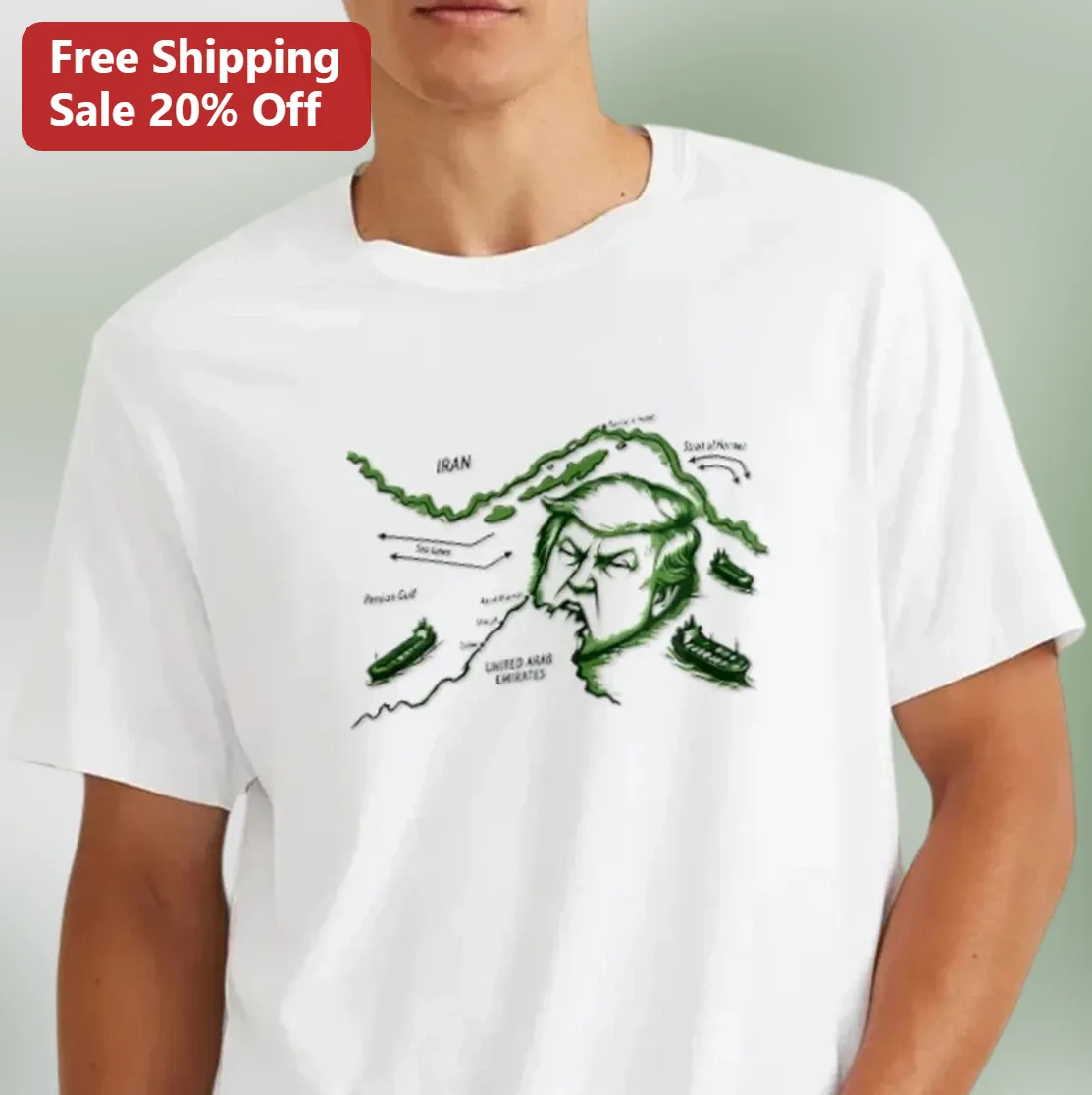 Iran United Arab Emirates Tee Donald Trump Persian Gulf Political Satire Gift for News Junkies