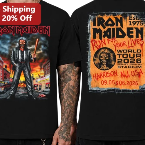 Iron Maiden Run For Your Lives Tee Eddie The Head Heavy Metal Band Shirt