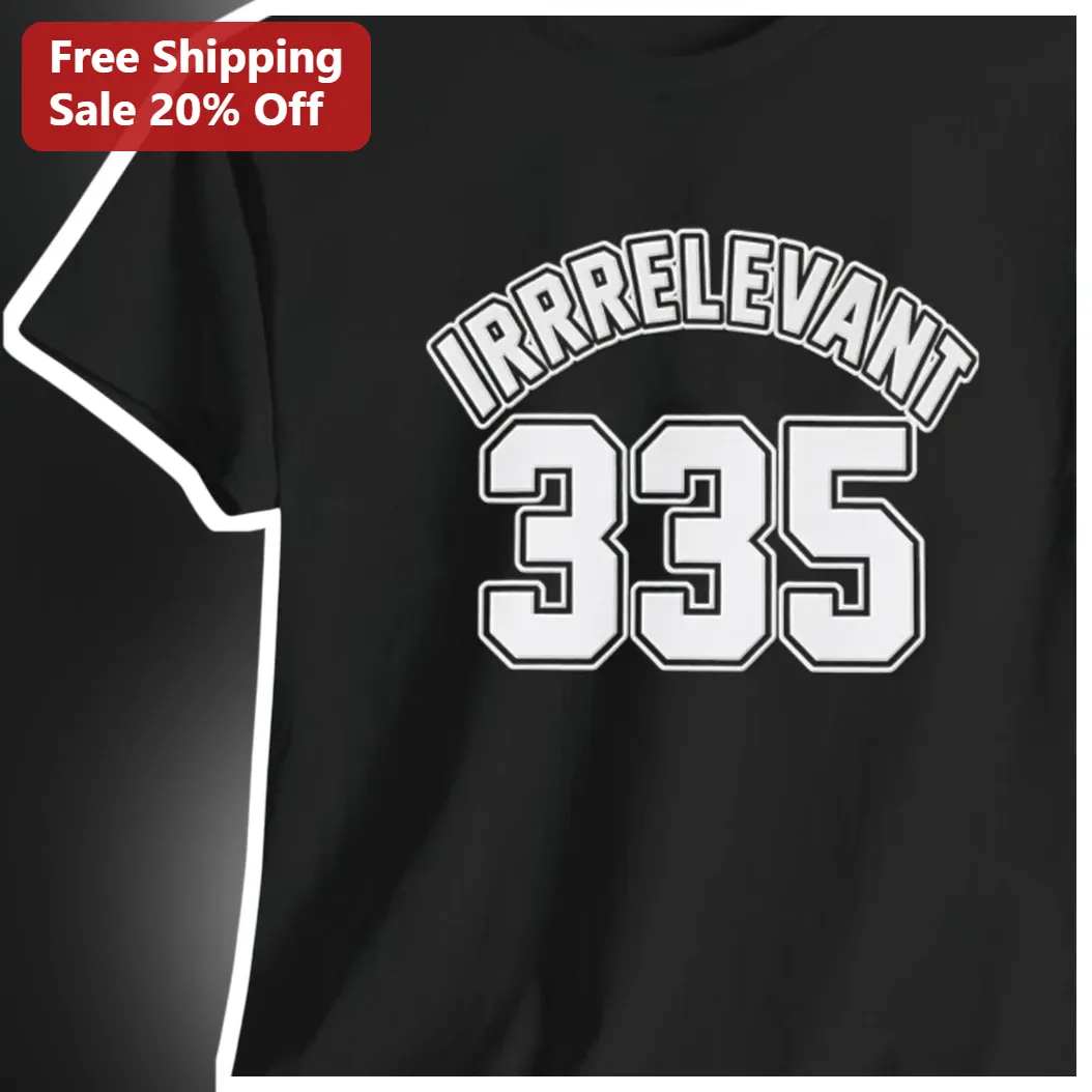 IRRRELEVANT Tee Black Varsity Style Graphic T-Shirt for Fans