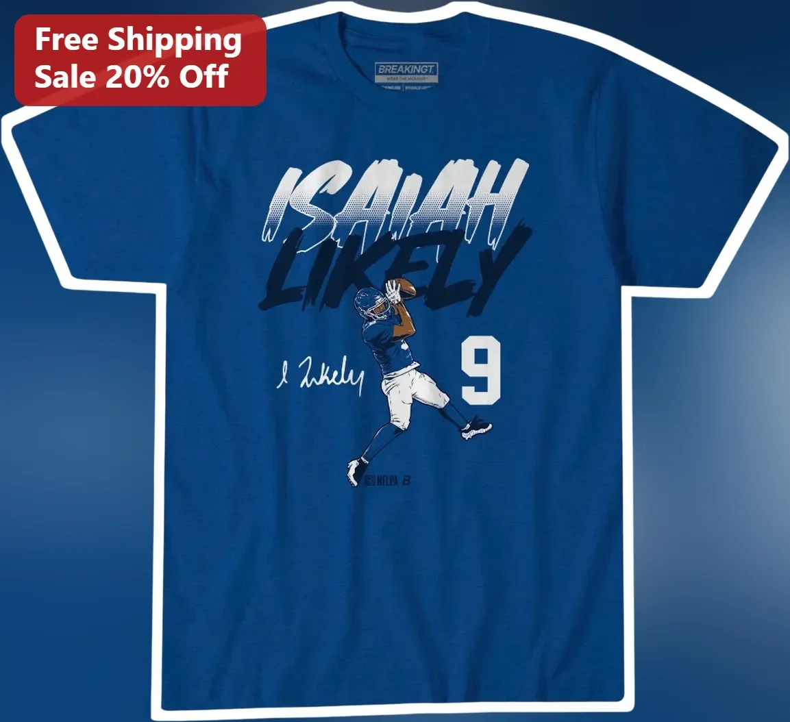 Isaiah Likely Tee Baltimore Ravens Tight End Name Number Action Pose Graphic Shirt for NFL Fans