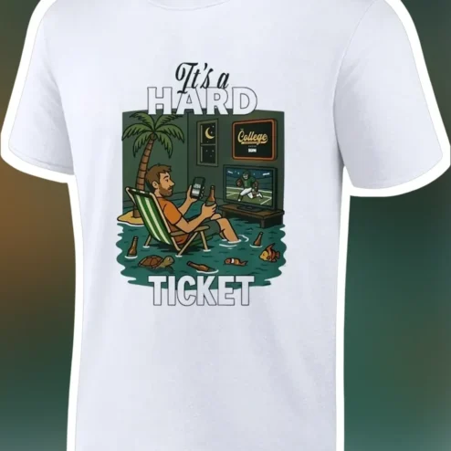 It's a Hard Ticket College Football Fan Tee Cartoon Game Day Shirt