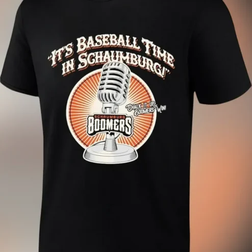 It's Baseball Time In Schaumburg Chalk It Up Boomers Win Vintage Retro Graphic Tee