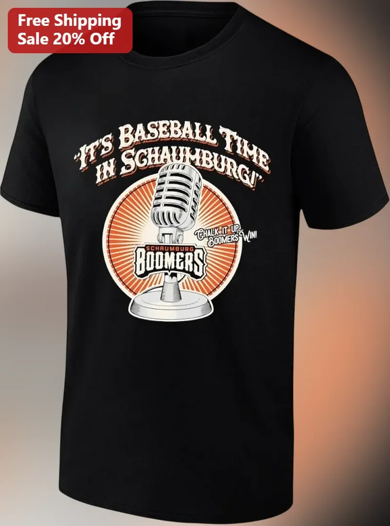 It's Baseball Time In Schaumburg Chalk It Up Boomers Win Vintage Retro Graphic Tee