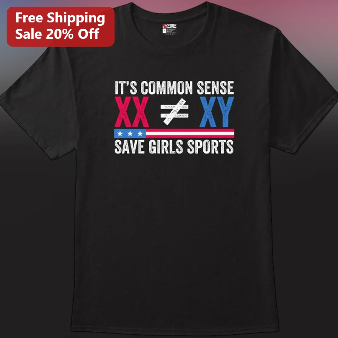 It's Common Sense XX XY Save Girls Sports Tee for Conservative Parents and Sports Advocates